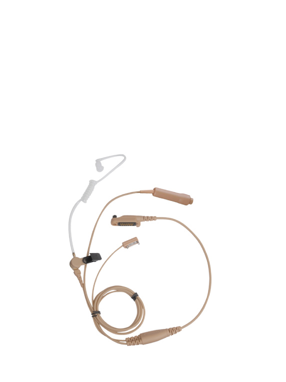 3-wire Surveillance Earpiece with Transparent Acoustic Tube(Beige)