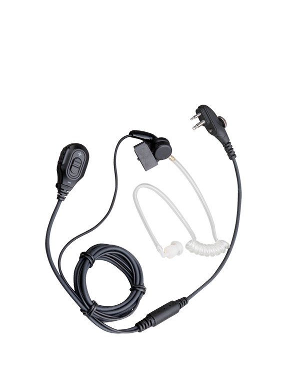 Earpiece with Acoustic Tube and In-line PTT (Black) -- EOL