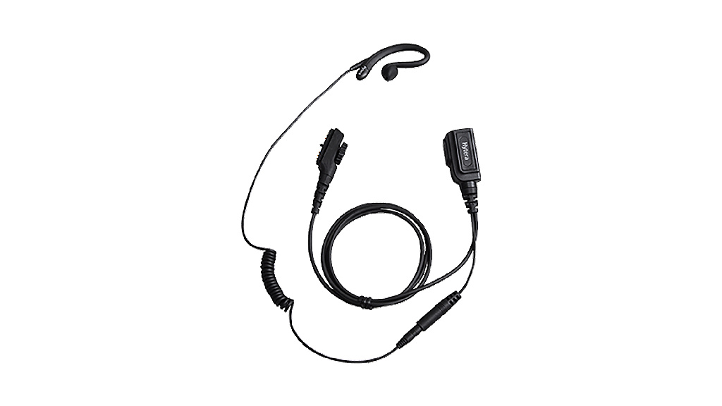 C-Style Detachable Earpiece with In-line PTT and Microphone (Black)