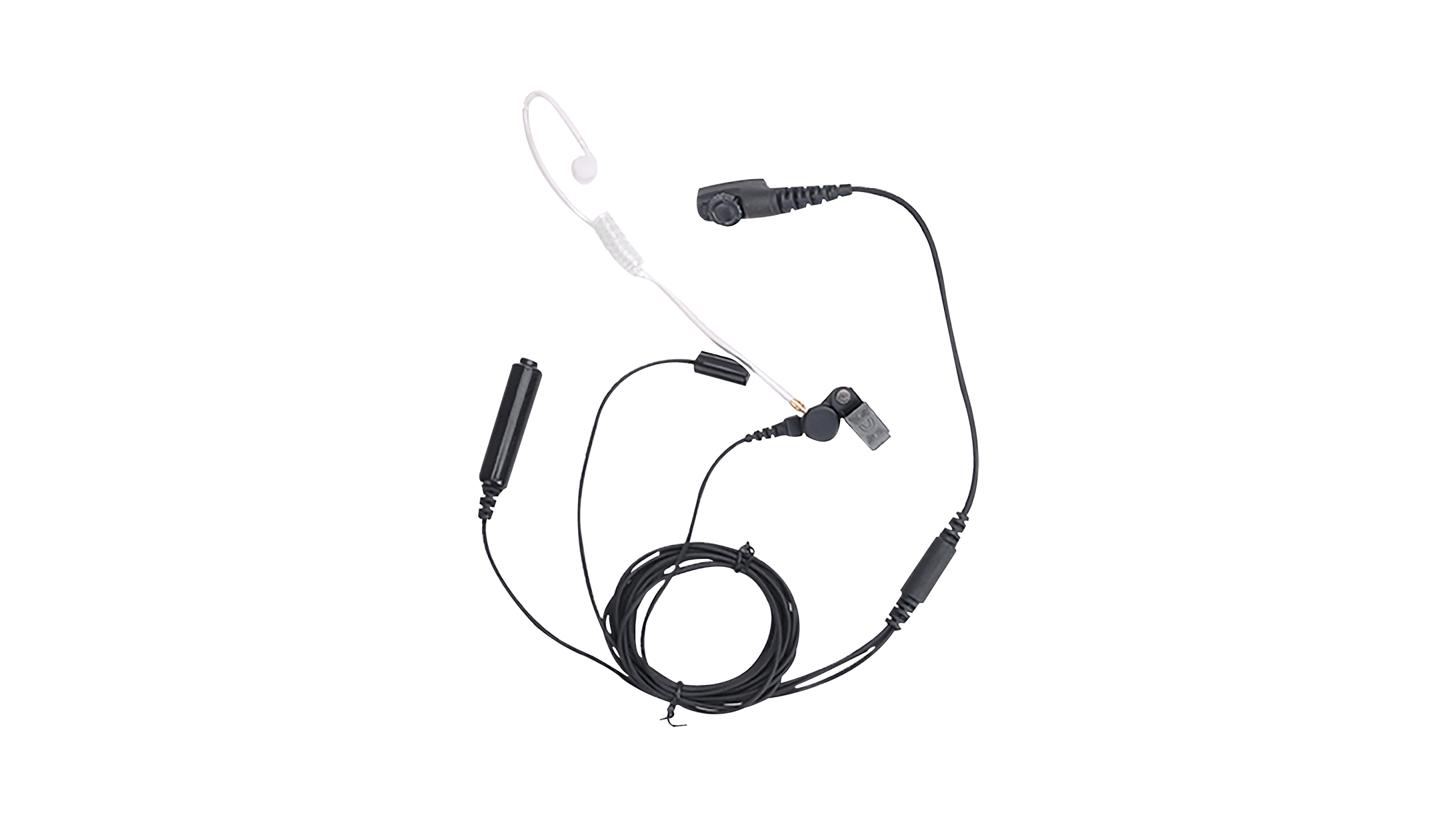 EAN18 3-wire Surveillance Earpiece with Transparent Acoustic Tube(Black)