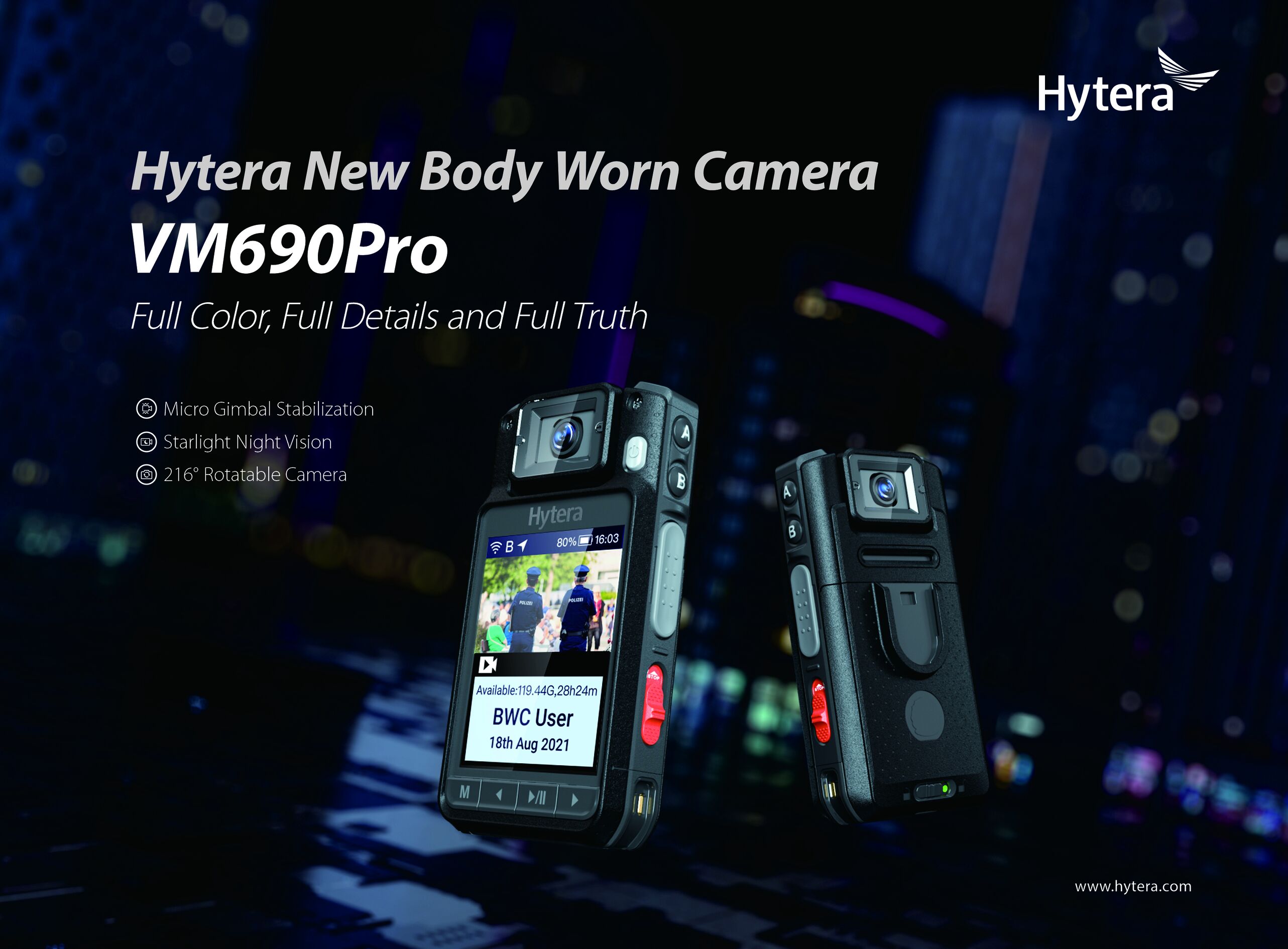 Get Hytera VM690 Pro Body Worn Cameras - Hytera Afrique francophone
